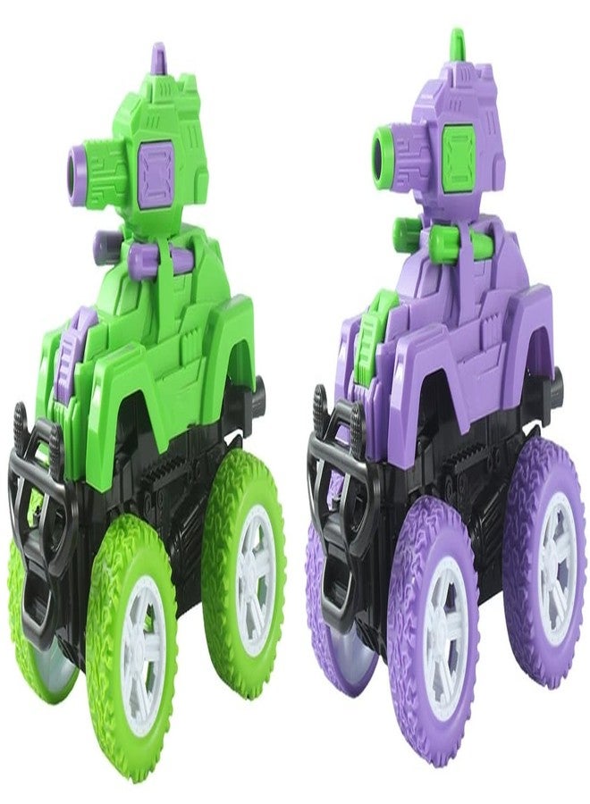 Sky Tech® Monster Tank Launcher Car Truck Friction Powered Cars Toy Monster Toys for Boys 3-7 Years Old 360 Degree Stunt 4wd Push go Truck for Toddlers Kids Gift (Pack of 2 Car) - Image 2